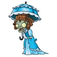 Цветной вариант раскраски зомби с зонтиком