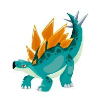 Цветной вариант раскраски красивый динозавр стегозавр