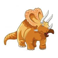 Цветной вариант раскраски трицератопс