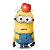 Цветной вариант раскраски том с яблоком на голове