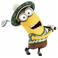 Цветной вариант раскраски кевин играет в гольф