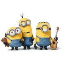 Цветной вариант раскраски три друга стюарт, боб и кевин