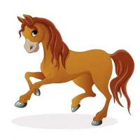 Цветной пример раскраски грациозная лощадь