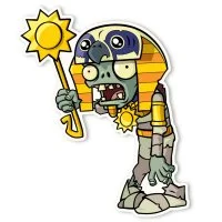 Цветной вариант раскраски зомби фараон из египта