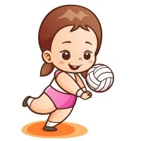 Цветной пример раскраски женский волейбол