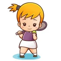 Цветной вариант раскраски большой теннис