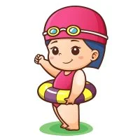 Цветной пример раскраски детское плавание