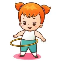 Цветной пример раскраски разминка с обручем