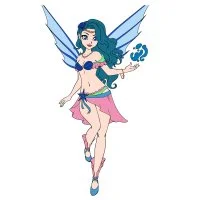 Цветной вариант раскраски красивая воительница фея