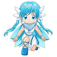 Цветной вариант раскраски фея аниме