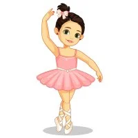 Цветной вариант раскраски балерина начинающая танцовщица