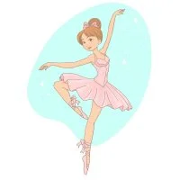 Цветной вариант раскраски балерина стройная танцовщица