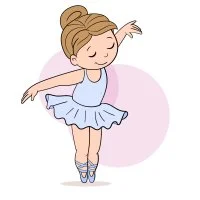 Цветной пример раскраски балерина разминка перед танцем