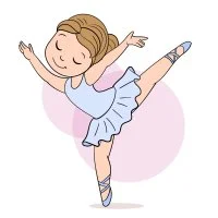 Цветной вариант раскраски балерина арабеск в балете