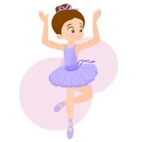 Цветной вариант раскраски начинающая артистка балерина