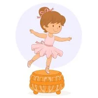 Цветной вариант раскраски балерина будущая звезда