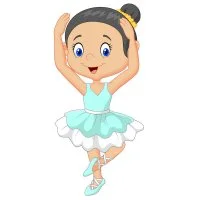 Цветной пример раскраски балерина изучает основы балета