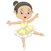 Цветной вариант раскраски первые танцы балерины