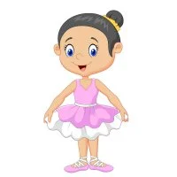 Цветной вариант раскраски балерина малышка в балете