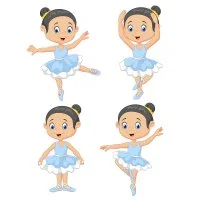 Цветной вариант раскраски балерины основные позы балеты