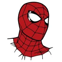 Цветной вариант раскраски голова в маске