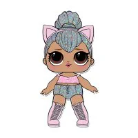 Цветной вариант раскраски кукла лол королева кошек (kitty queen)