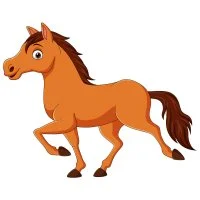 Цветной пример раскраски резвый скакун