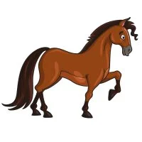 Цветной пример раскраски чистокровный конь