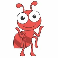 Цветной вариант раскраски маленький муравьишка