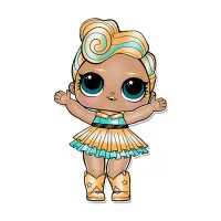 Цветной вариант раскраски кукла лол золотая (luxe)