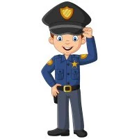 Цветной вариант раскраски полицейский шериф профессия