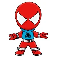 Цветной пример раскраски алый паук (scarlet spider)