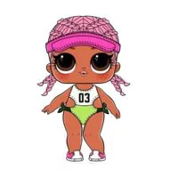 Цветной вариант раскраски кукла лол спортсменка (spike)