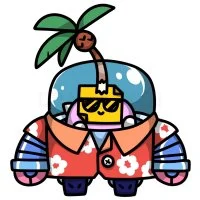 Цветной вариант раскраски тропический спраут