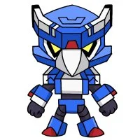 Цветной вариант раскраски меха кроу. механический ворон в броне