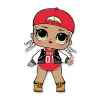 Цветной вариант раскраски кукла лол крутая девчонка (swag)