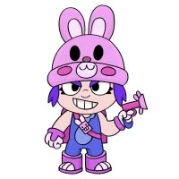 Цветной вариант раскраски кролик, зайка пенни