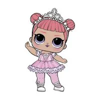 Цветной вариант раскраски кукла лол на сцене (center stage)