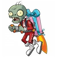 Цветной вариант раскраски летающий зомби футболист с подарком, часть 2