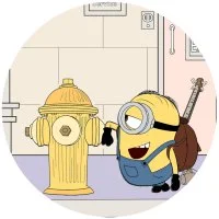 Цветной вариант раскраски стюарт и пожарный гидрант