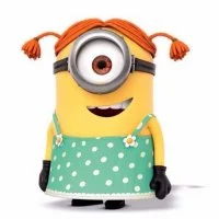 Цветной пример раскраски стюарт в платье