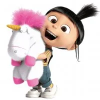 Цветной вариант раскраски девочка агнес с единорогом гадкий я