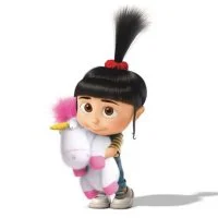 Цветной вариант раскраски девочка агнес с игрушкой единорог гадкий я 3