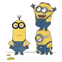 Цветной пример раскраски карл, дейв и кевин, гадкий я 3