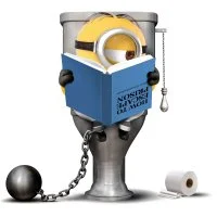 Цветной вариант раскраски заключенный на унитазе, гадкий я 3