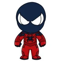 Цветной вариант раскраски алый паук в маске