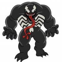 Цветной вариант раскраски злодей веном