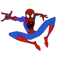 Цветной пример раскраски молодой супергерой