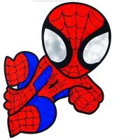 Цветной вариант раскраски мультяшный герой марвел