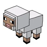 Цветной пример раскраски скин овечка